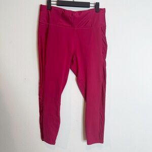 Fabletics powerhold red shimmer side yoga leggings size medium